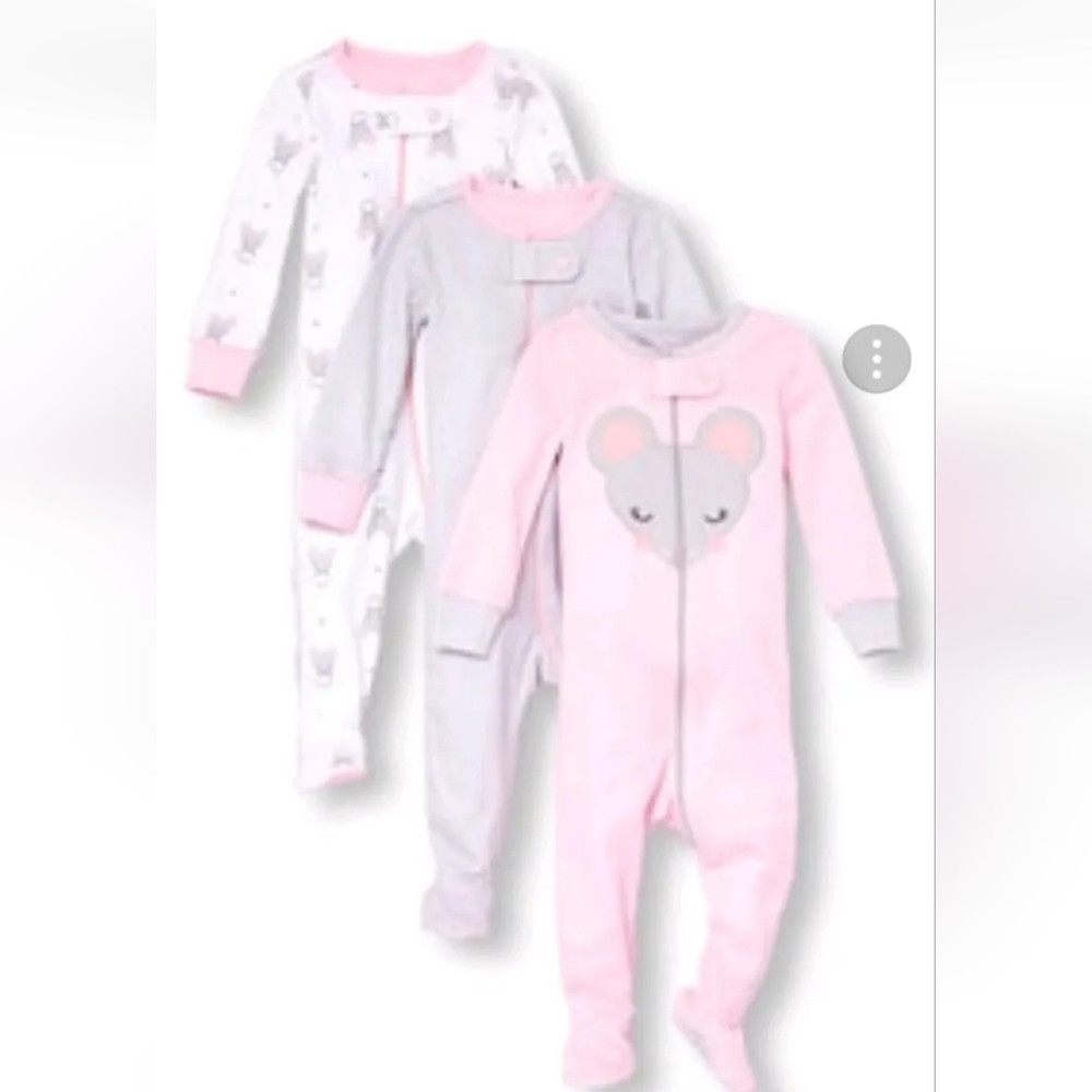 Baby & Toddler Girls Long Sleeve 'Tiny But Mighty Mouse Footed Snug-Fit Size 4T
